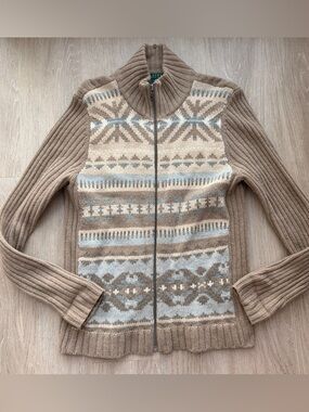 Lauren Ralph Lauren wool blend full zip sweater